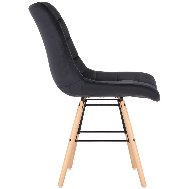 Ensemble de 2 chaises Leni en velours noir