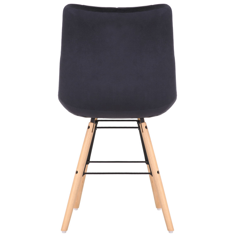 Ensemble de 2 chaises Leni en velours noir