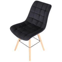 Ensemble de 2 chaises Leni en velours noir