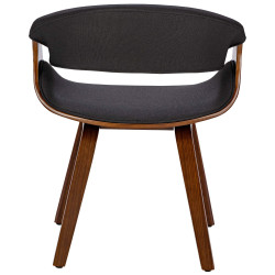 Chaise de salle à manger Foley, tissu noyer/noir
