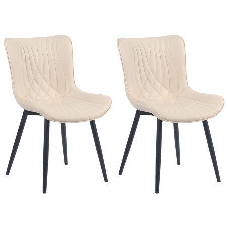 Ensemble de 2 chaises Brady en similicuir crème