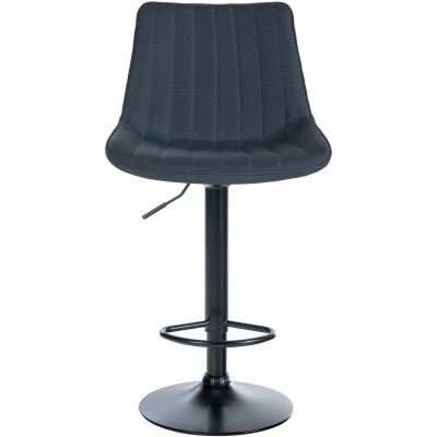 Lot de 2 tabourets de bar Toni tissu noir