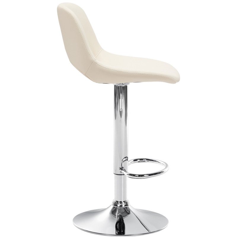 Lot de 2 tabourets de bar Camden, simili cuir, chrome et crème