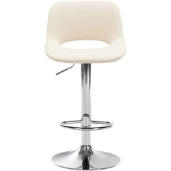 Lot de 2 tabourets de bar Camden, simili cuir, chrome et crème