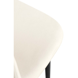 Ensemble de 4 chaises de salle à manger Napier en velours crème