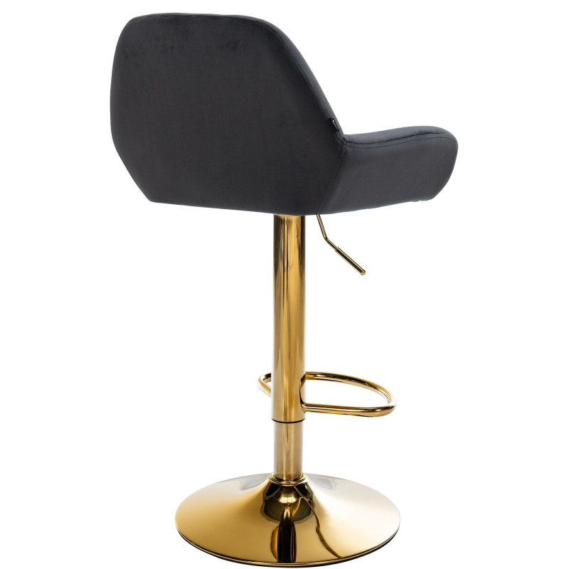 Lot de 2 tabourets de bar Braga Gold Velvet Noir