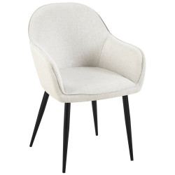 Chaise de salle à manger Boise, tissu crème