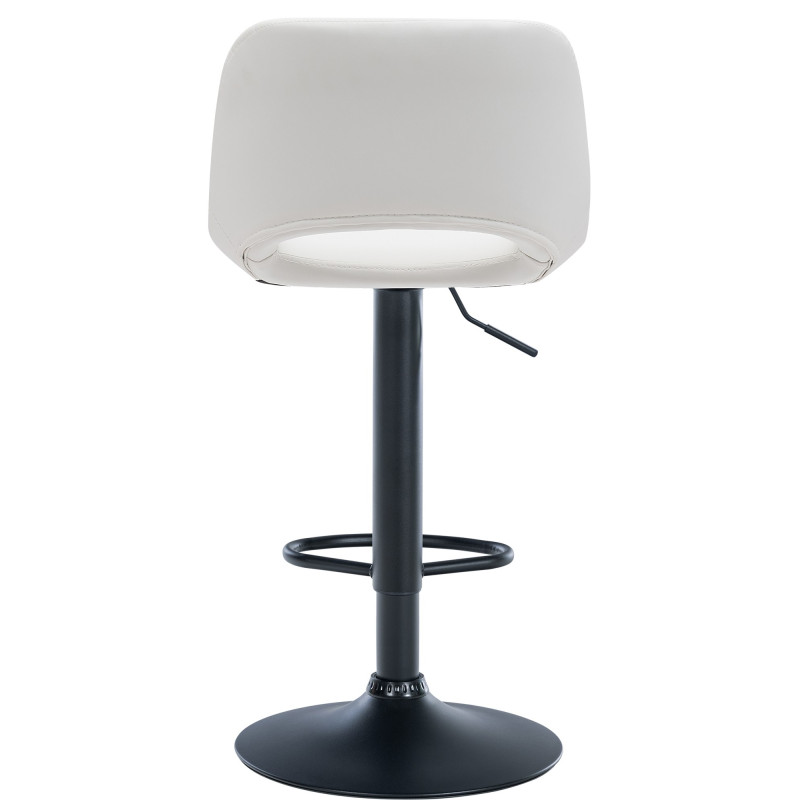 Lot de 2 tabourets de bar Camden, simili cuir, noir et blanc