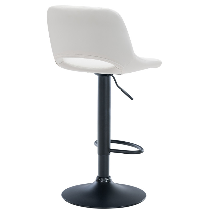 Lot de 2 tabourets de bar Camden, simili cuir, noir et blanc