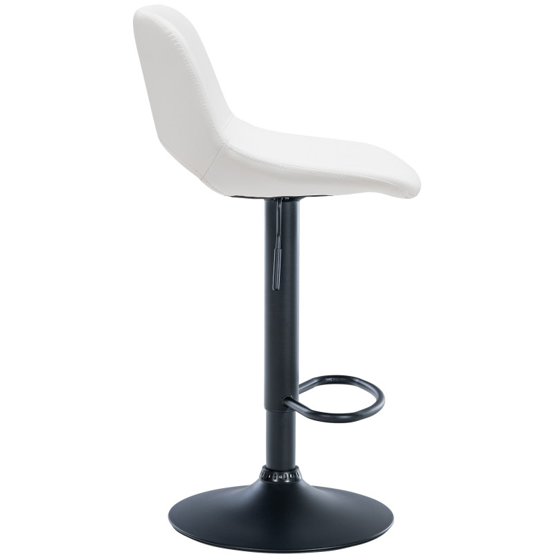 Lot de 2 tabourets de bar Camden, simili cuir, noir et blanc