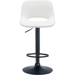 Lot de 2 tabourets de bar Camden, simili cuir, noir et blanc