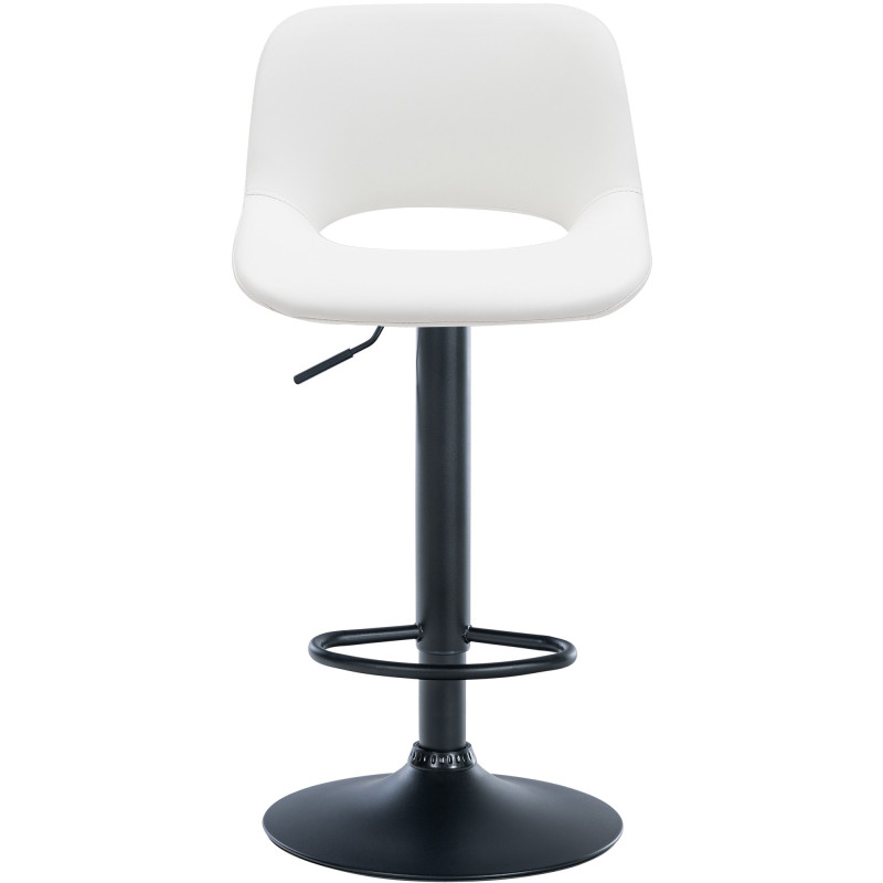 Lot de 2 tabourets de bar Camden, simili cuir, noir et blanc