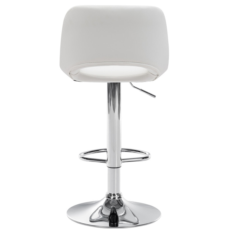 Lot de 2 tabourets de bar Camden, simili cuir, chrome et blanc