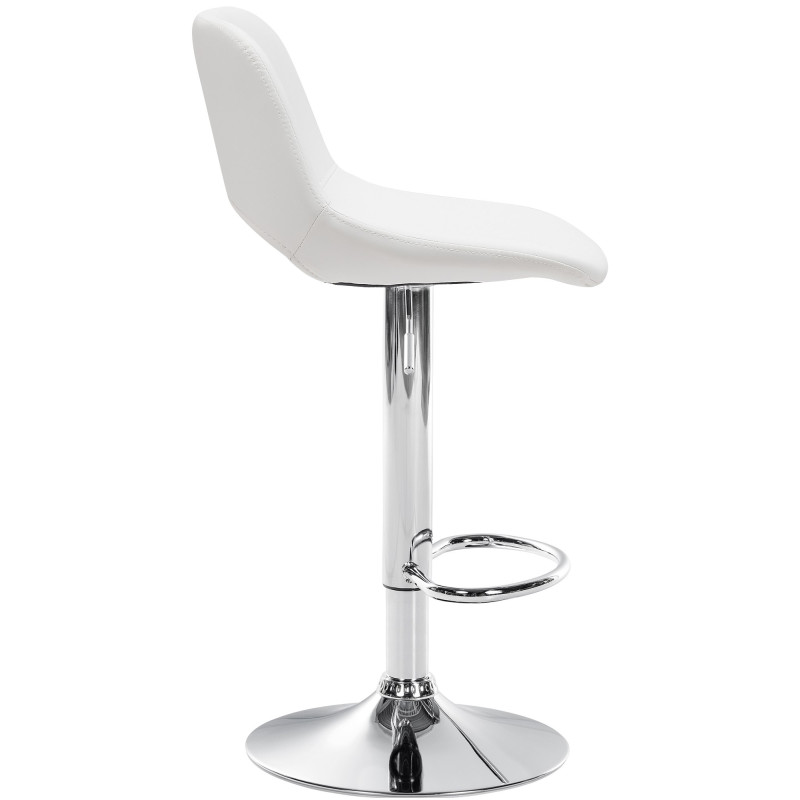 Lot de 2 tabourets de bar Camden, simili cuir, chrome et blanc