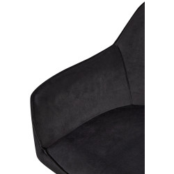 Chaise de salle à manger Boise, velours, noire