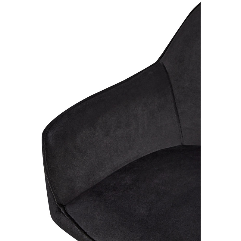 Chaise de salle à manger Boise, velours, noire