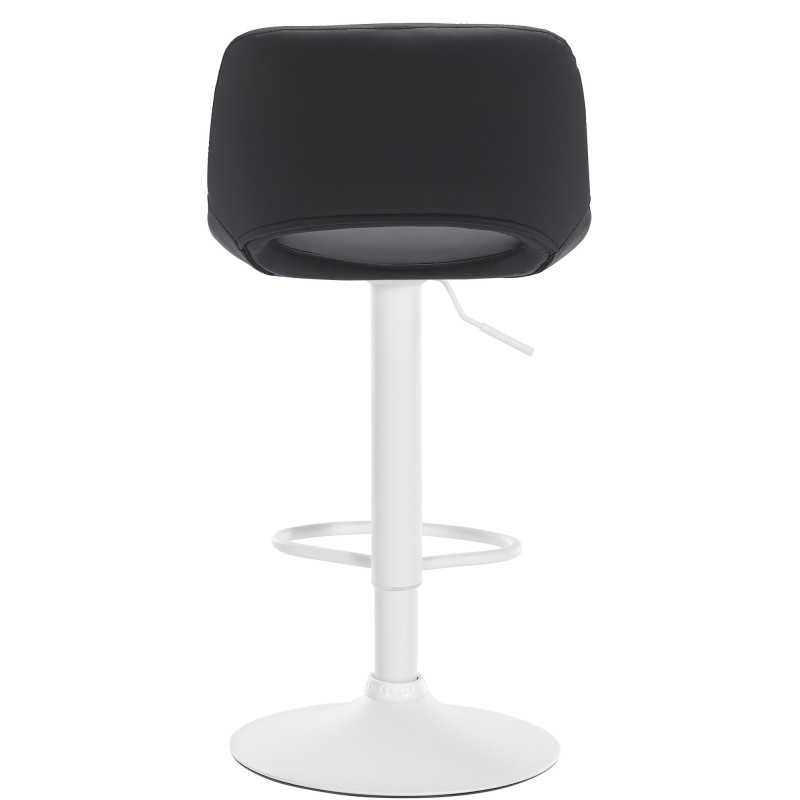 Lot de 2 tabourets de bar Camden, simili cuir, blanc/noir