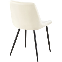 Fauteuil Rahden, velours, crème