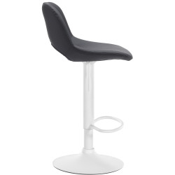 Lot de 2 tabourets de bar Camden, simili cuir, blanc/noir