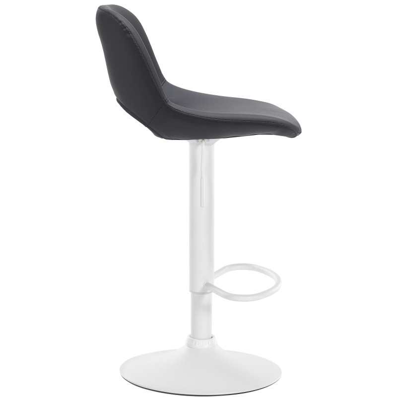 Lot de 2 tabourets de bar Camden, simili cuir, blanc/noir