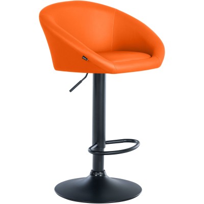 Tabouret de bar Davie simili cuir noir