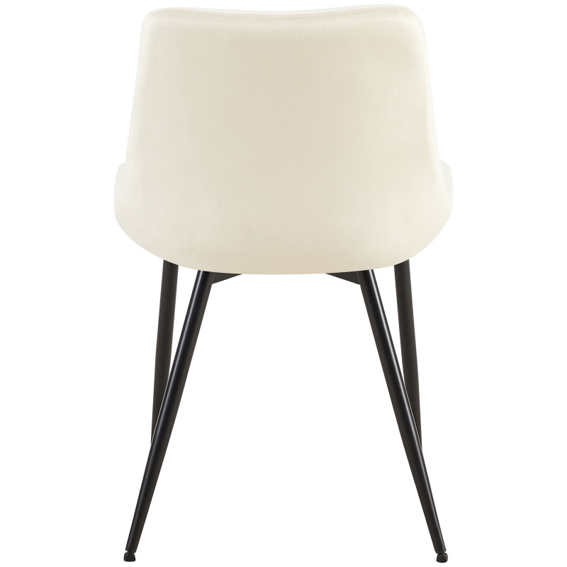 Fauteuil Rahden, velours, crème