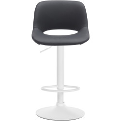 Lot de 2 tabourets de bar Camden, simili cuir, blanc/noir
