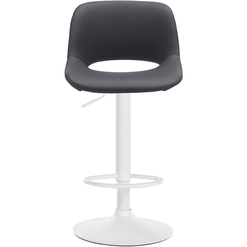 Lot de 2 tabourets de bar Camden, simili cuir, blanc/noir