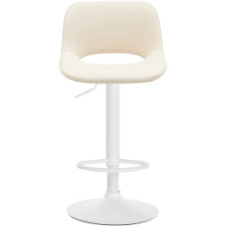 Lot de 2 tabourets de bar Camden, simili cuir, blanc et crème