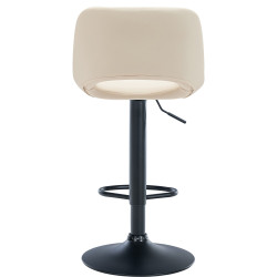 Lot de 2 tabourets de bar Camden, simili cuir, noir et crème