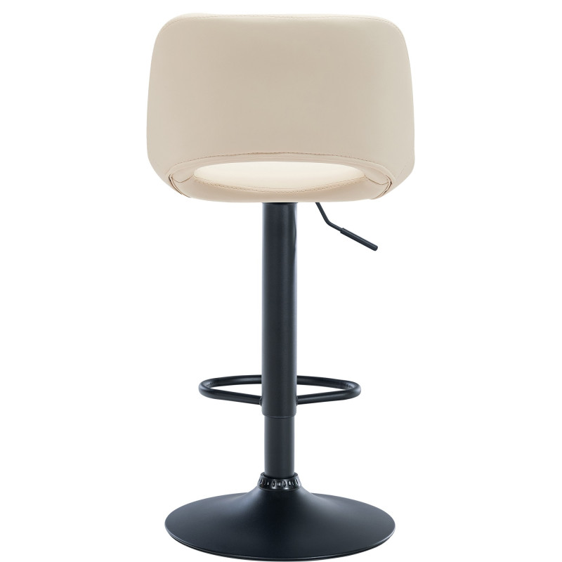 Lot de 2 tabourets de bar Camden, simili cuir, noir et crème