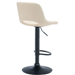 Lot de 2 tabourets de bar Camden, simili cuir, noir et crème