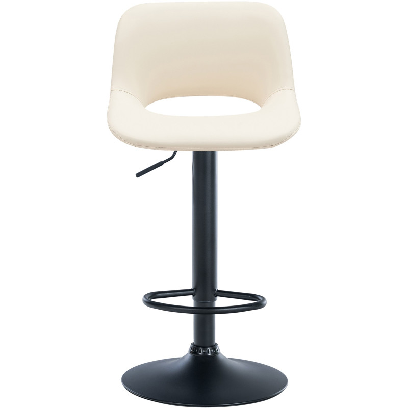 Lot de 2 tabourets de bar Camden, simili cuir, noir et crème