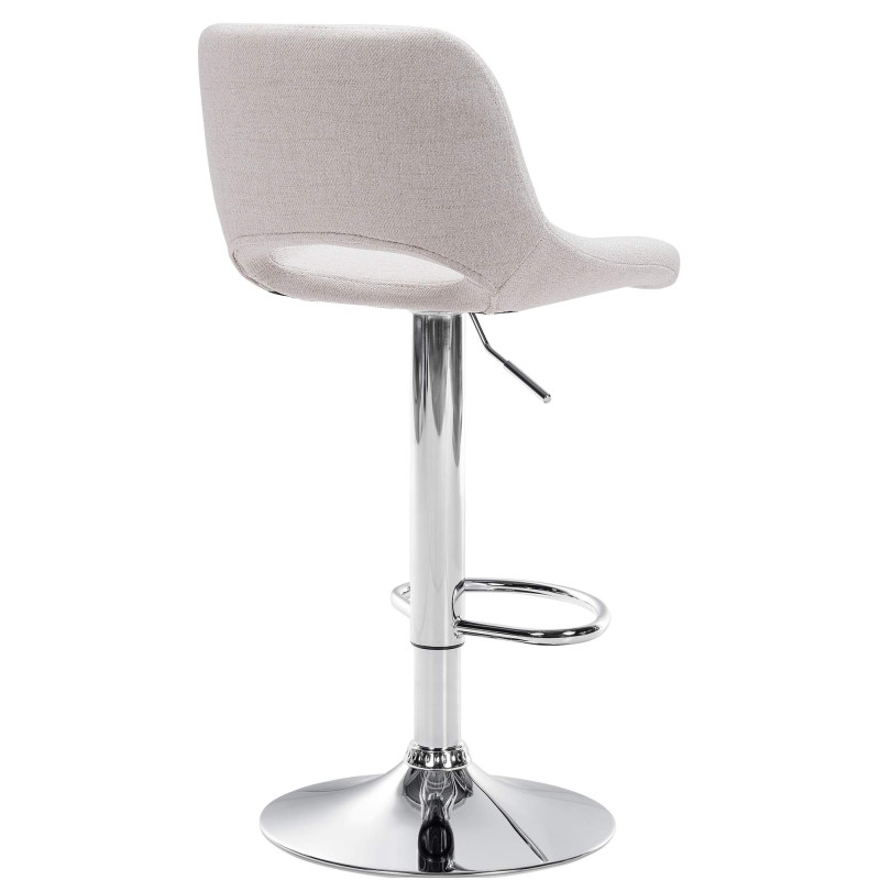 Lot de 2 tabourets de bar Camden en chrome et tissu crème