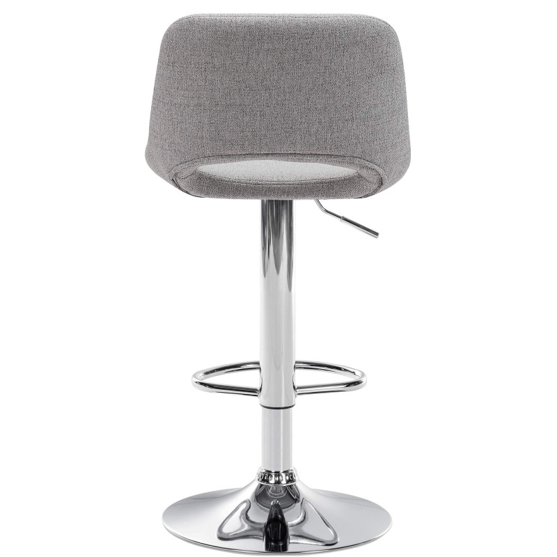 Lot de 2 tabourets de bar Camden en tissu chromé gris clair