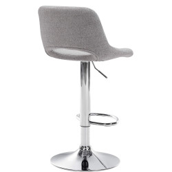 Lot de 2 tabourets de bar Camden en tissu chromé gris clair