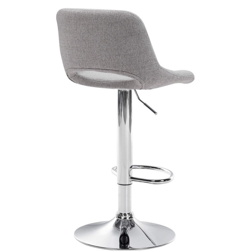 Lot de 2 tabourets de bar Camden en tissu chromé gris clair