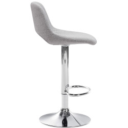 Lot de 2 tabourets de bar Camden en tissu chromé gris clair