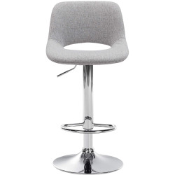 Lot de 2 tabourets de bar Camden en tissu chromé gris clair