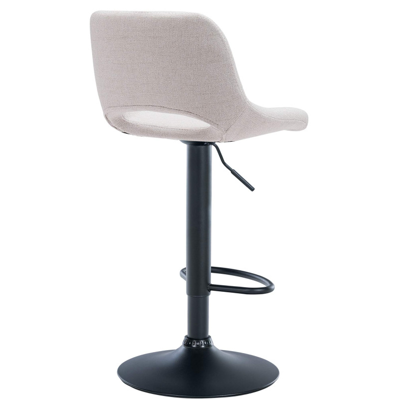 Lot de 2 tabourets de bar Camden en tissu noir et crème