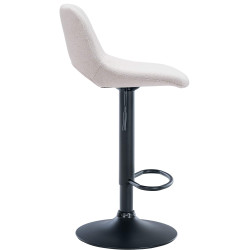 Lot de 2 tabourets de bar Camden en tissu noir et crème