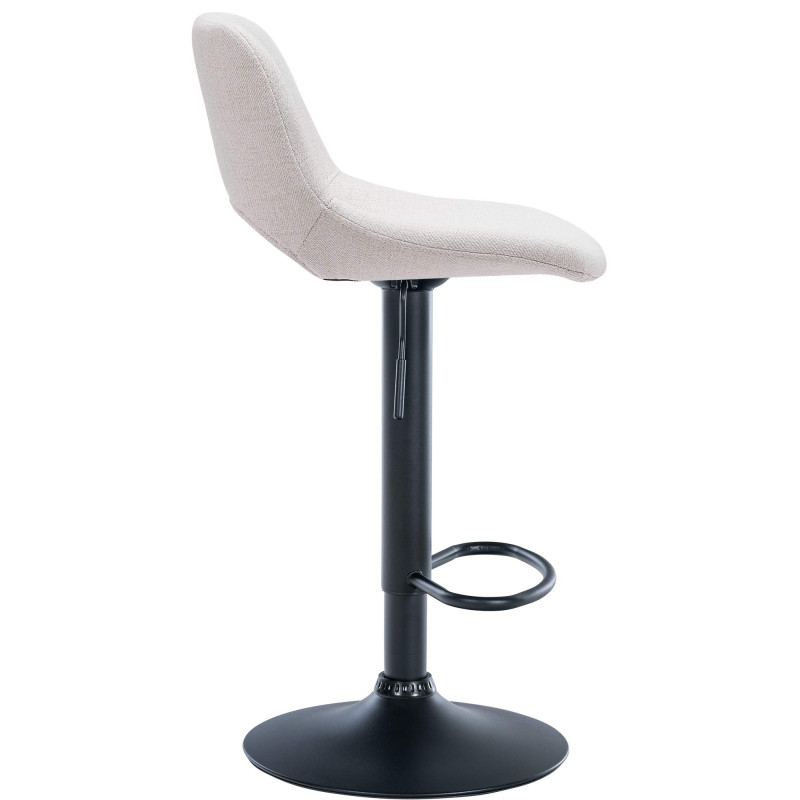 Lot de 2 tabourets de bar Camden en tissu noir et crème