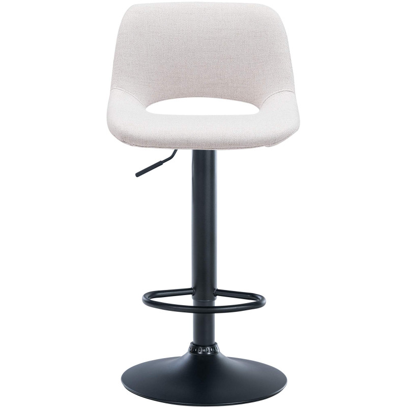 Lot de 2 tabourets de bar Camden en tissu noir et crème