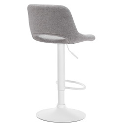 Lot de 2 tabourets de bar Camden en tissu blanc et gris clair