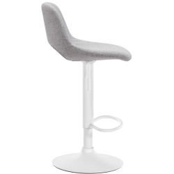 Lot de 2 tabourets de bar Camden en tissu blanc et gris clair