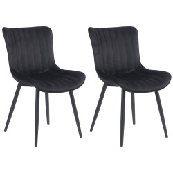 Ensemble de 2 fauteuils Largo en velours noir