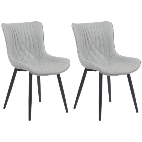 Ensemble de 2 chaises Brady, similicuir, grises