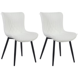 Ensemble de 2 chaises Brady, similicuir, blanches