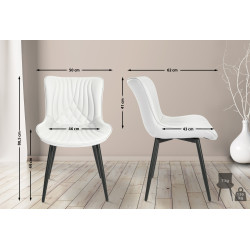 Ensemble de 2 chaises Brady, similicuir, blanches