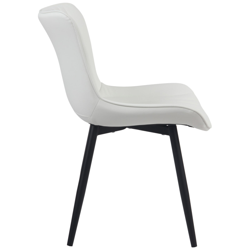 Ensemble de 2 chaises Brady, similicuir, blanches